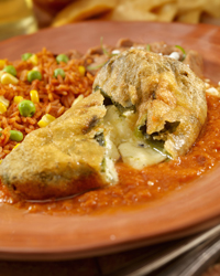 Chili Relleno with Salsa Verde and Queso