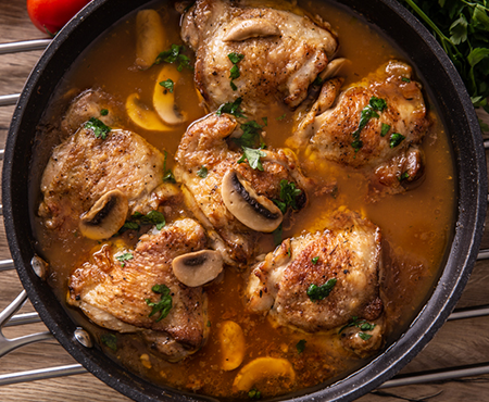 Chicken Thighs with Mushroom Gravy